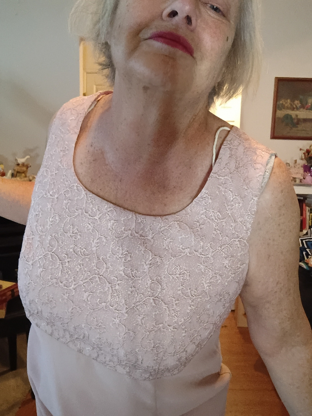 Elegant Blush Pink Lace Bodice Dress